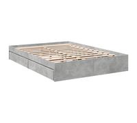 Bed Frame with Drawers Concrete Grey King Size Engineered Wood vidaXL