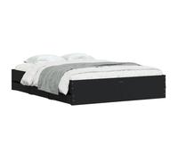 Bed Frame with Drawers Home Base Black 140x190 cm Engineered Wood vidaXL
