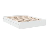 Bed Frame with Drawers Home Base White 140x190 cm Engineered Wood vidaXL