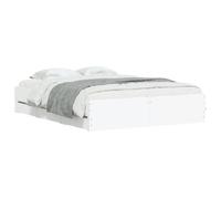 Bed Frame with Drawers Home Base White 140x190 cm Engineered Wood vidaXL