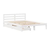 Bed Frame with Drawers Home Base White 160x200 cm Solid Wood Pine vidaXL
