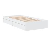 Bed Frame with Drawers Home Base White 90x200 cm Engineered Wood vidaXL