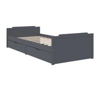Vidaxl Bed Frame Without Mattress Dark Grey Solid Wood Pine 90X200 Cm