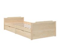 (honey brown) vidaXL Bed Frame with Drawers Solid Wood Pine Bedstead Single Multi Colours