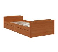 Bed Frame with Drawers Solid Wood Pine Bedstead Single Multi Colours vidaXL