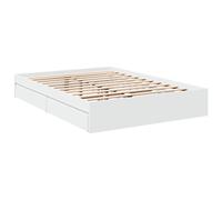 Bed Frame with Drawers White 120x190 cm Small Double Engineered Wood vidaXL