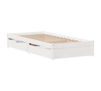 Bed Frame with Drawers White 75x190 cm Small Single Solid Wood Pine vidaXL