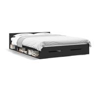 Bed Frame with Drawers without Mattress Black 120x190 cm Small Double