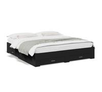 Bed Frame with Drawers without Mattress Black 180x200 cm Super King