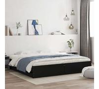 vidaXL Bed Frame With Drawers Without Mattress Black 200X200 cm, Black