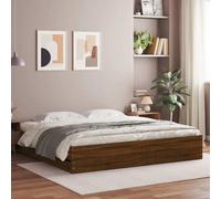 (brown oak, 200 x 200 cm) vidaXL Bed Frame with Drawers Mattress Foundation Bed Base Engineered Wood