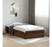 Bed Frame with Drawers without Mattress Brown Oak 75x190 cm Small Single