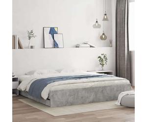 Bed Frame with Drawers without Mattress Concrete Grey 160x200 cm