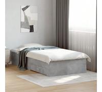 Bed Frame with Drawers without Mattress Concrete Grey 75x190 cm Small Single