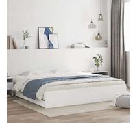 vidaXL Bed Frame with Drawers White 180x200 cm Super King Size Engineered Wood