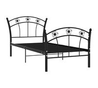 Vidaxl Bed Frame Without Mattress Black Metal 90X200 Cm