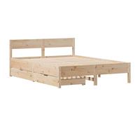 Bed Frame with Headboard 120x190 cm Small Double Solid Wood Pine vidaXL