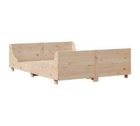 Bed Frame with Headboard 120x190 cm Small Double Solid Wood Pine vidaXL