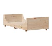 Bed Frame with Headboard 75x190 cm Small Single Solid Wood Pine vidaXL