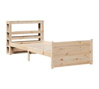 Bed Frame with Headboard 75x190 cm Small Single Solid Wood Pine vidaXL