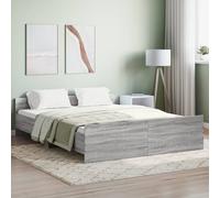 Bed Frame with Headboard and Footboard Grey Sonoma 160x200 cm Berkfield Home Grey One Size