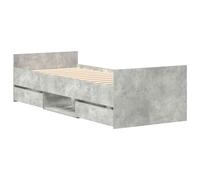 Bed Frame with Headboard and Footboard Mattress Foundation Concrete vidaXL