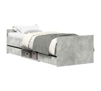 Bed Frame with Headboard and Footboard Mattress Foundation Concrete vidaXL