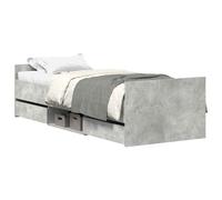 Bed Frame with Headboard and Footboard Mattress Foundation Concrete vidaXL