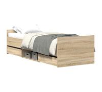 Bed Frame with Headboard and Footboard Mattress Foundation Concrete vidaXL