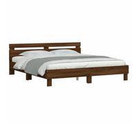 Bed Frame with Headboard and LED Bed Base Bedstead Matress Foundation vidaXL