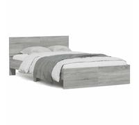 Bed Frame with Headboard and LED Grey Sonoma 120x190 cm Small Double Berkfield Home Grey Small Double