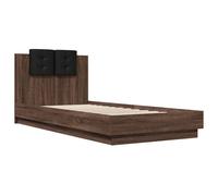 Vidaxl Bed Frame With Led Without Mattress Brown Oak 100X200 Cm