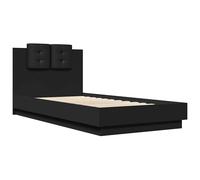 Bed Frame with Headboard and LED Lights Black 75x190 cm Small Single vidaXL