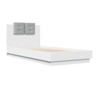 Bed Frame with Headboard and LED Lights Home Base White 100x200 cm vidaXL