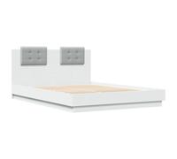 Bed Frame with Headboard and LED Lights Home Base White 120x200 cm vidaXL