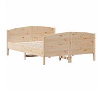 Bed Frame with Headboard Base 150x200 cm King Size Solid Wood Pine vidaXL