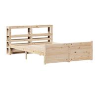 Bed Frame with Headboard Base Bedstead 140x190 cm Solid Wood Pine vidaXL