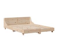 Bed Frame with Headboard Base Bedstead 140x190 cm Solid Wood Pine vidaXL