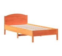 Bed Frame with Headboard Base Wax Brown 100x200 cm Solid Wood Pine vidaXL