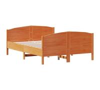 Bed Frame with Headboard Base Wax Brown 140x190 cm Solid Wood Pine vidaXL