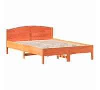 Bed Frame with Headboard Base Wax Brown 160x200 cm Solid Wood Pine vidaXL