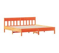 Bed Frame with Headboard Base Wax Brown 200x200 cm Solid Wood Pine vidaXL