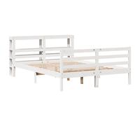 Bed Frame with Headboard Base White 120x200 cm Solid Wood Pine vidaXL