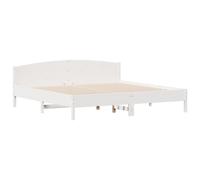 Bed Frame with Headboard Base White 200x200 cm Solid Wood Pine vidaXL