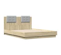 Bed Frame with Headboard Bed Base Mattress Foundation Engineered Wood vidaXL
