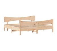 vidaXL Bed Frame & Headboard Wax Brown 180x200 cm Super King Solid Wood Pine