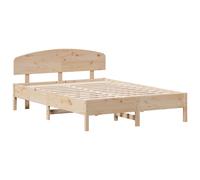 Bed Frame with Headboard Bed Base Mattress Foundation Solid Wood Pine vidaXL