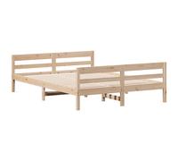 Bed Frame with Headboard Bed Base Mattress Foundation Solid Wood Pine vidaXL