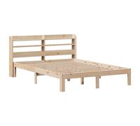 Bed Frame with Headboard Bed Base Mattress Foundation Solid Wood Pine vidaXL