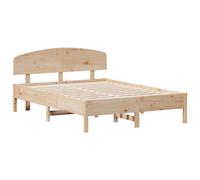 Bed Frame with Headboard Bed Base Mattress Foundation Solid Wood Pine vidaXL
